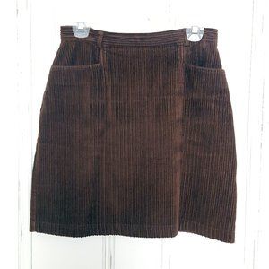 70's-style brown corduroy skirt